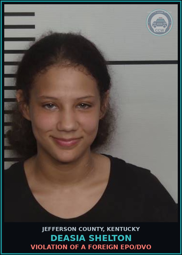 Booking mugshot of Deasia Shelton in Jefferson County