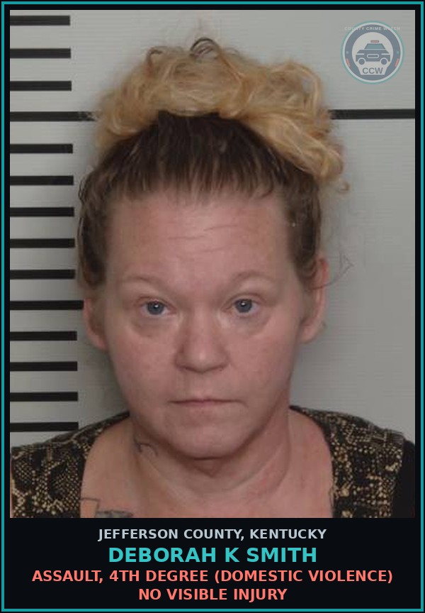 Booking mugshot of Deborah K Smith in Jefferson County