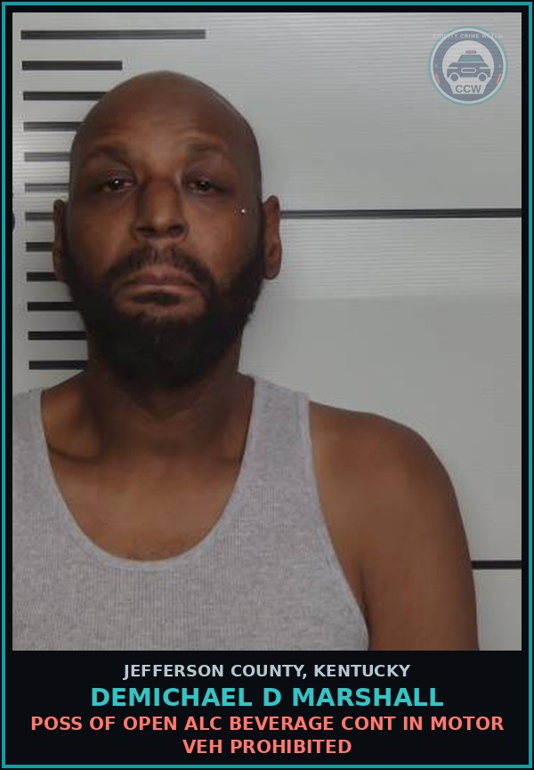 Booking mugshot of Demichael D Marshall in Jefferson County