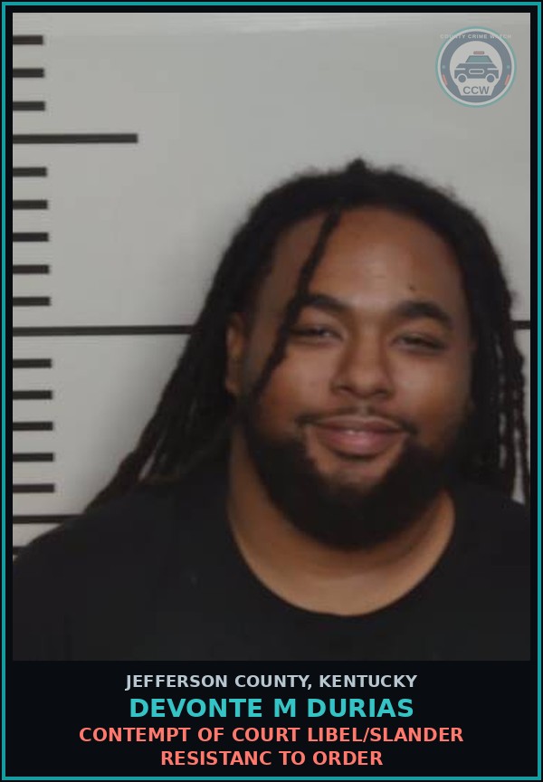 Booking mugshot of Devonte M Durias in Jefferson County
