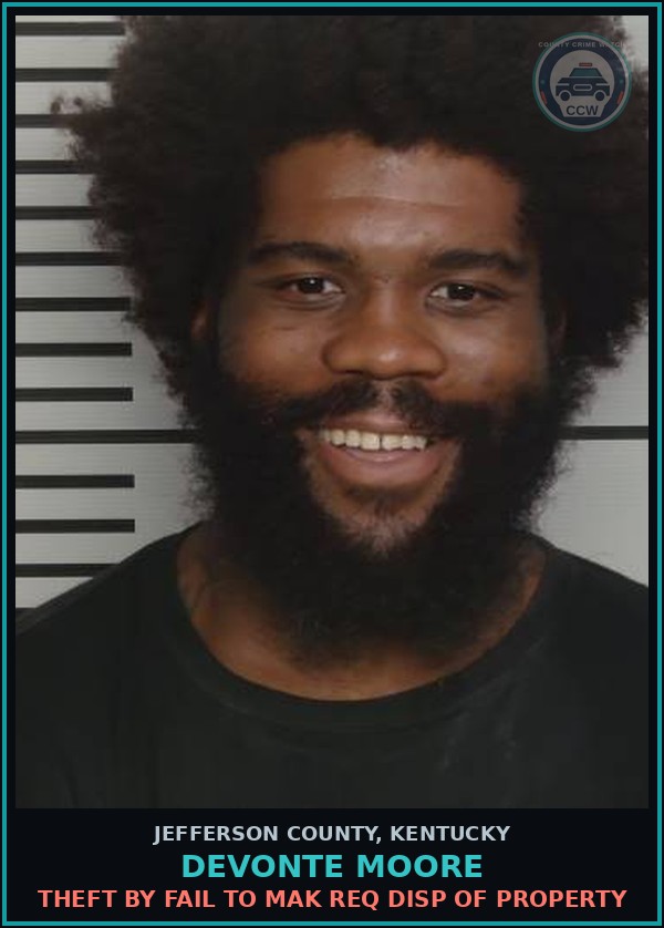 Booking mugshot of Devonte Moore in Jefferson County
