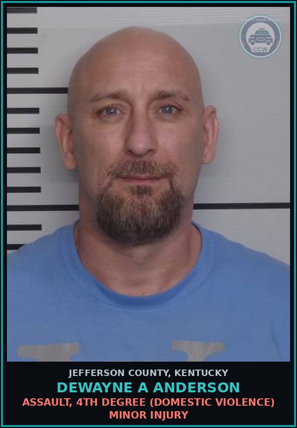 Booking mugshot of Dewayne A Anderson in Jefferson County