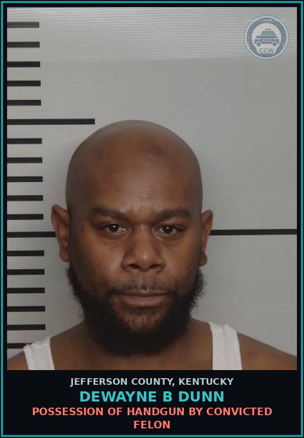 Booking mugshot of Dewayne B Dunn in Jefferson County