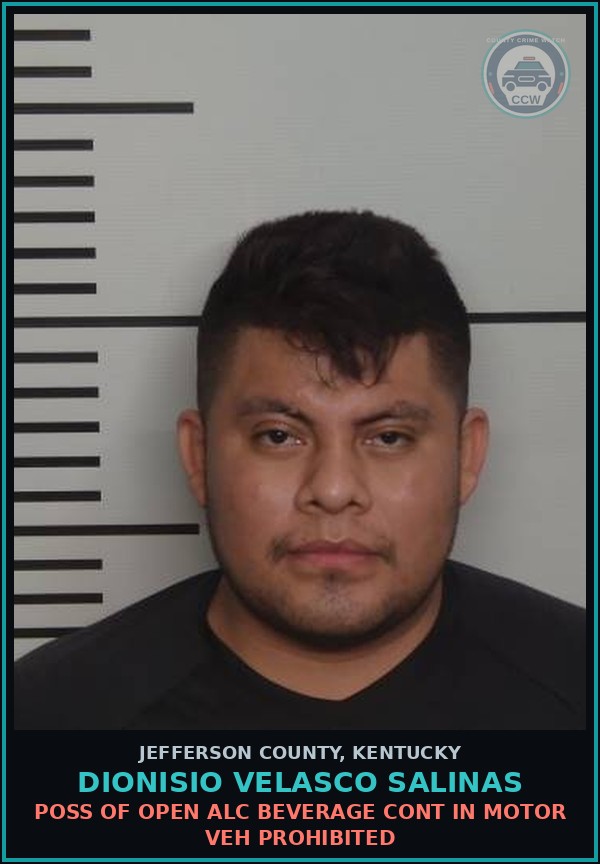 Booking mugshot of Dionisio Velasco Salinas in Jefferson County