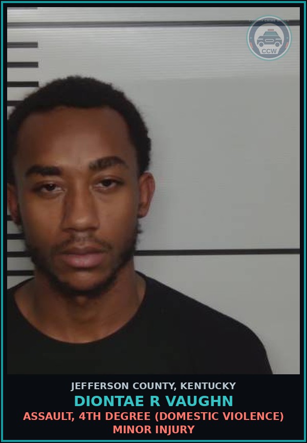 Booking mugshot of Diontae R Vaughn in Jefferson County