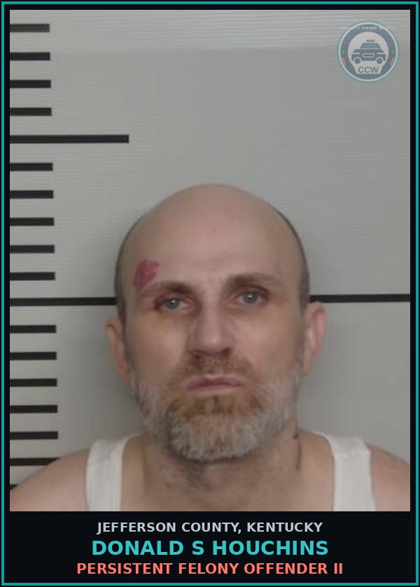 Booking mugshot of Donald S Houchins in Jefferson County