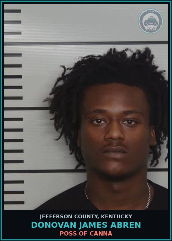 Booking mugshot of Donovan James Abren in Jefferson County