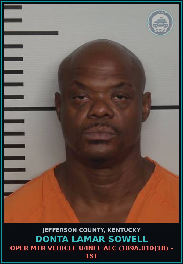 Booking mugshot of Donta Lamar Sowell in Jefferson County