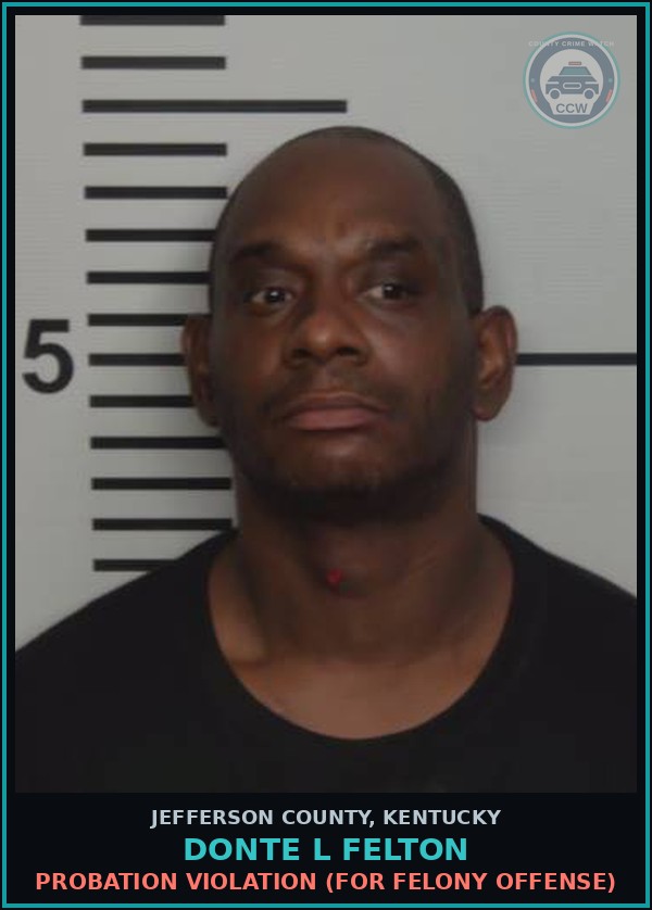 Booking mugshot of Donte L Felton in Jefferson County