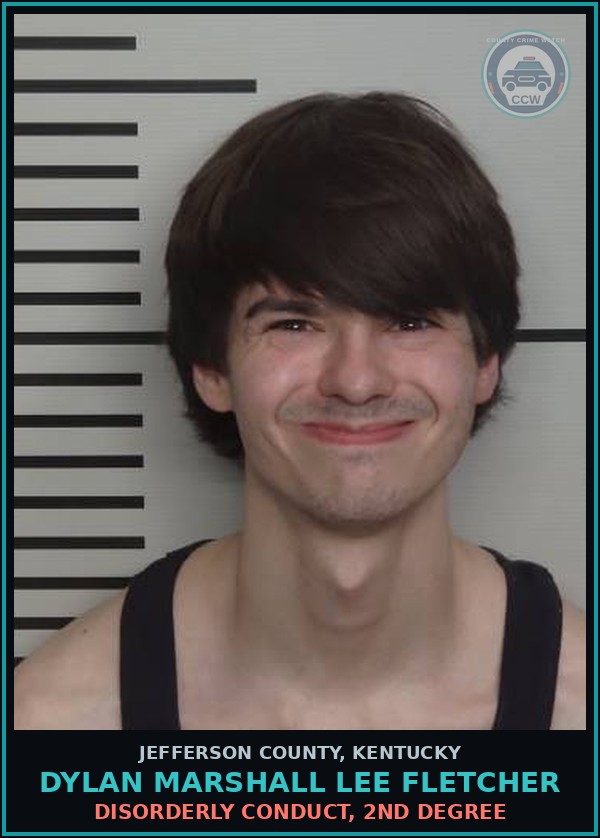 Booking mugshot of Dylan Marshall Lee Fletcher in Jefferson County