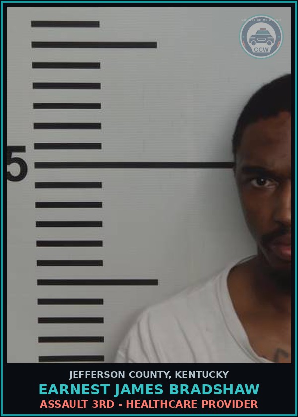 Booking mugshot of Earnest James Bradshaw in Jefferson County
