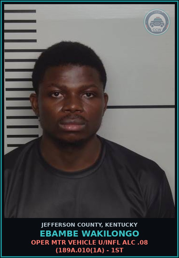 Booking mugshot of Ebambe Wakilongo in Jefferson County