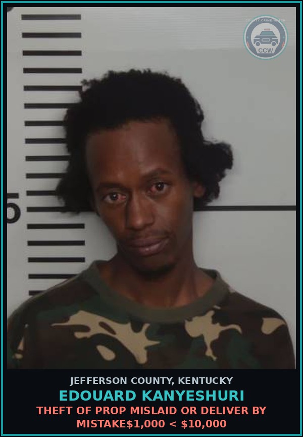 Booking mugshot of Edouard Kanyeshuri in Jefferson County