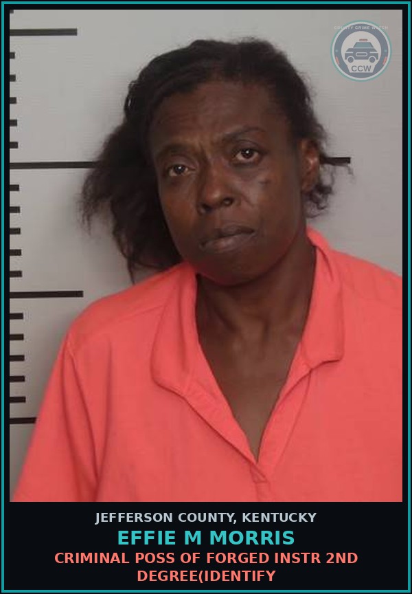 Booking mugshot of Effie M Morris in Jefferson County