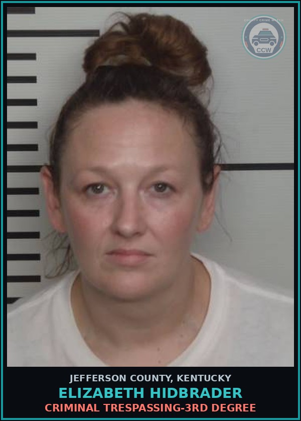 Booking mugshot of Elizabeth Hidbrader in Jefferson County