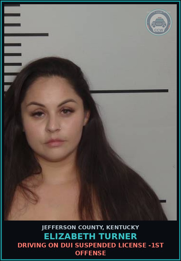 Booking mugshot of Elizabeth Turner in Jefferson County