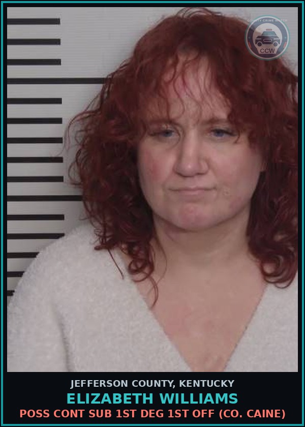 Booking mugshot of Elizabeth Williams in Jefferson County