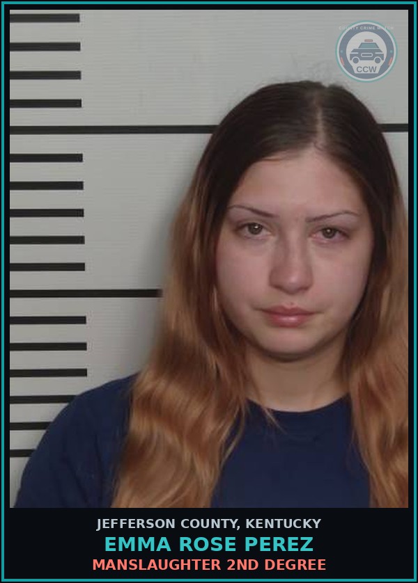 Booking mugshot of Emma Rose Perez in Jefferson County