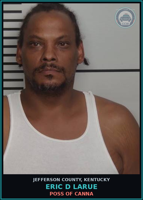 Booking mugshot of Eric D Larue in Jefferson County
