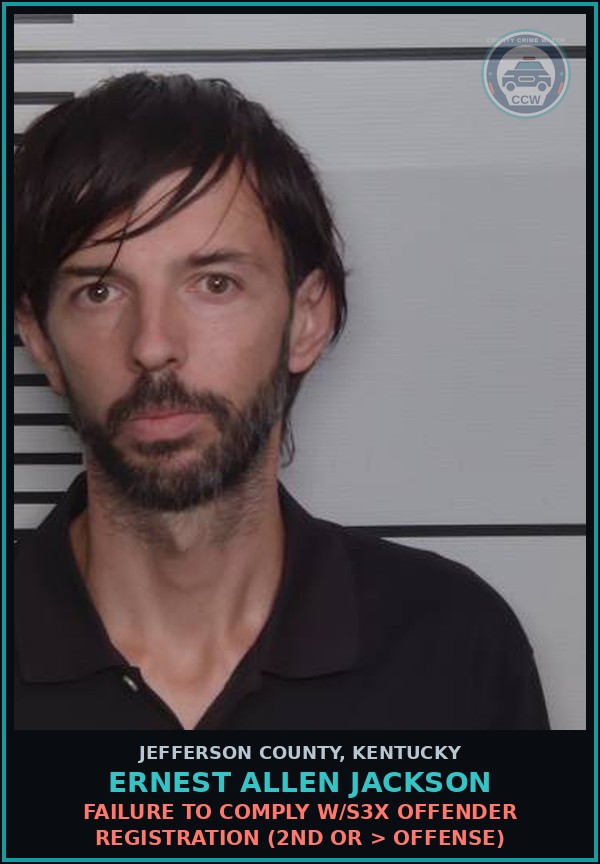 Booking mugshot of Ernest Allen Jackson in Jefferson County