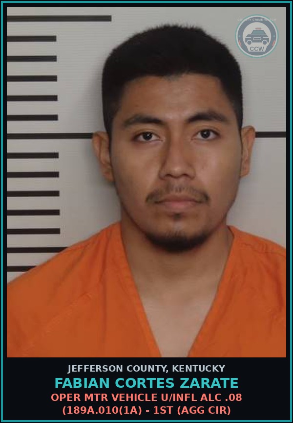 Booking mugshot of Fabian Cortes Zarate in Jefferson County