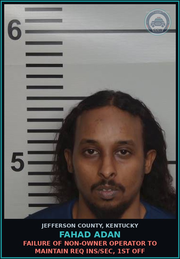 Booking mugshot of Fahad Adan in Jefferson County
