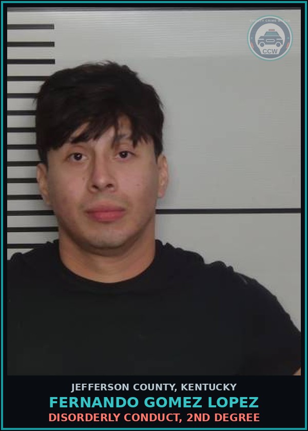 Booking mugshot of Fernando Gomez Lopez in Jefferson County