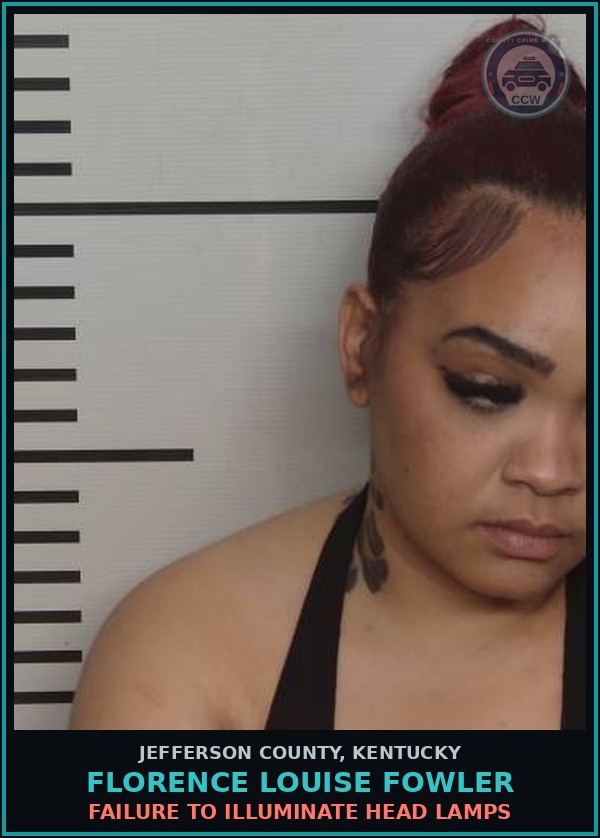 Booking mugshot of Florence Louise Fowler in Jefferson County