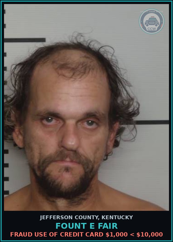 Booking mugshot of Fount E Fair in Jefferson County