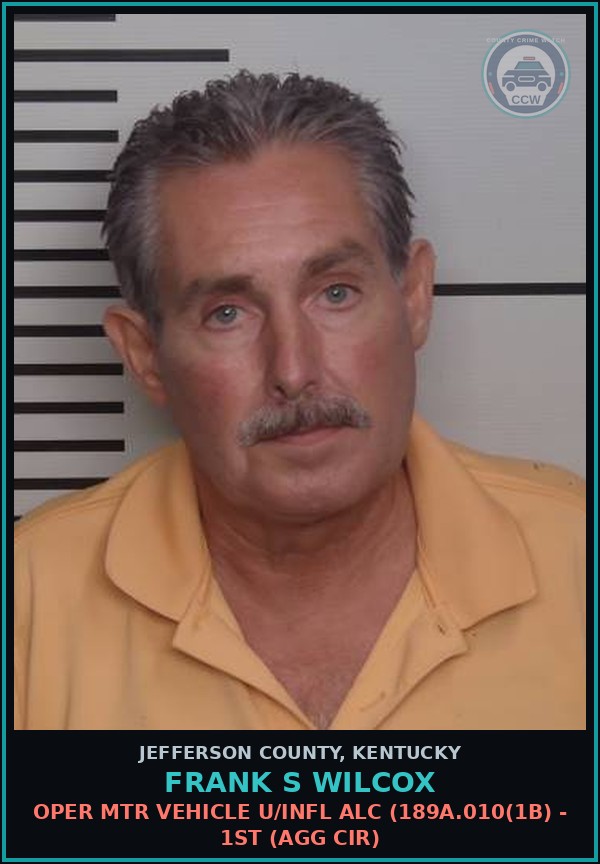 Booking mugshot of Frank S Wilcox in Jefferson County