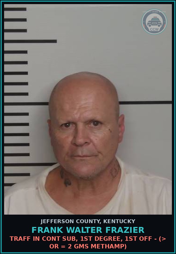 Booking mugshot of Frank Walter Frazier in Jefferson County