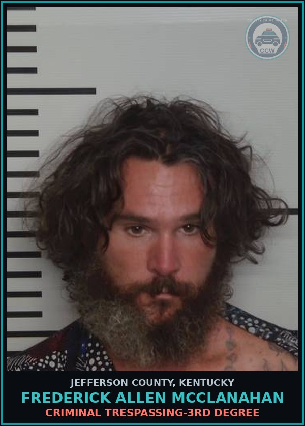 Booking mugshot of Frederick Allen Mcclanahan in Jefferson County