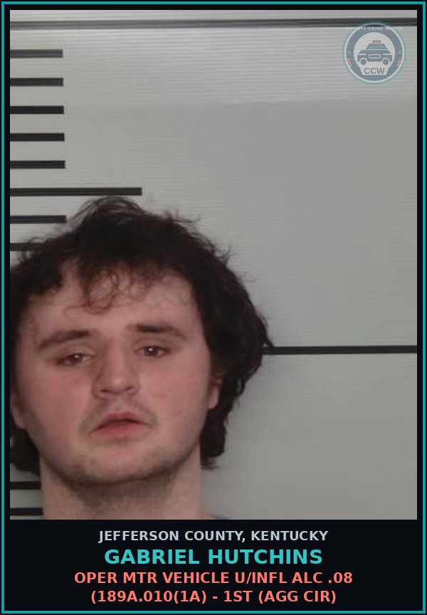 Booking mugshot of Gabriel Hutchins in Jefferson County