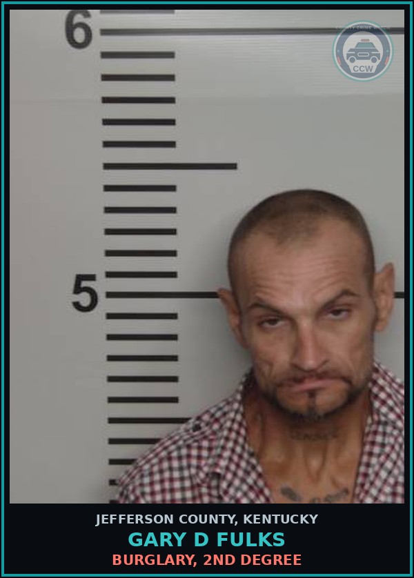 Booking mugshot of Gary D Fulks in Jefferson County