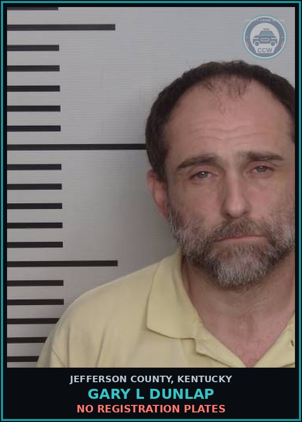 Booking mugshot of Gary L Dunlap in Jefferson County