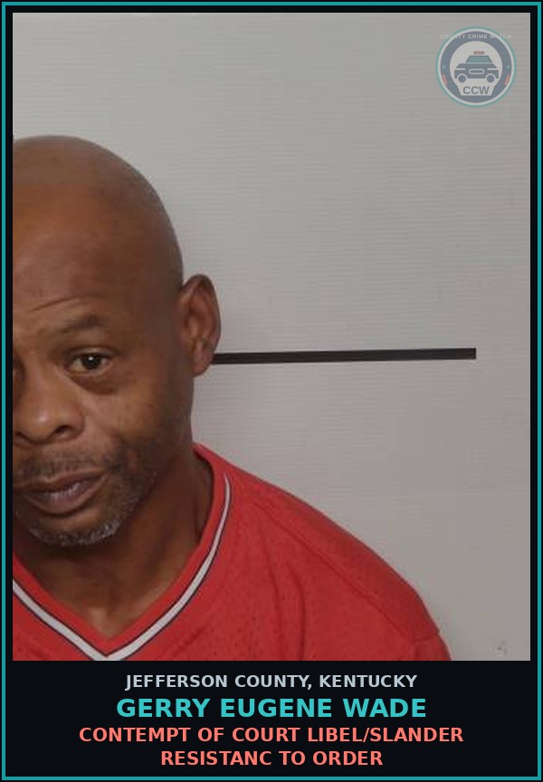 Booking mugshot of Gerry Eugene Wade in Jefferson County