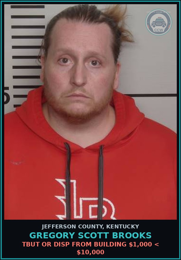 Booking mugshot of Gregory Scott Brooks in Jefferson County