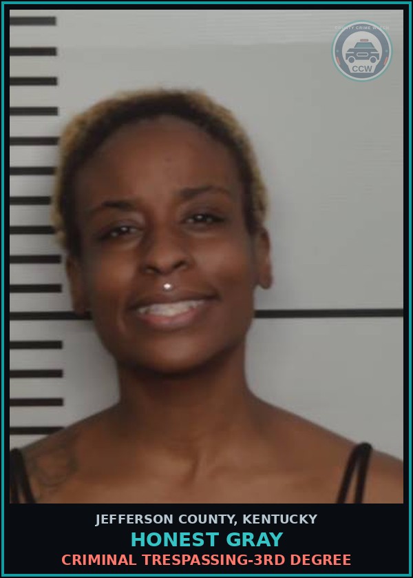 Booking mugshot of Honest Gray in Jefferson County