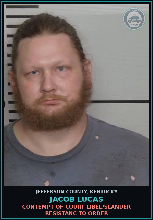 Booking mugshot of Jacob Lucas in Jefferson County