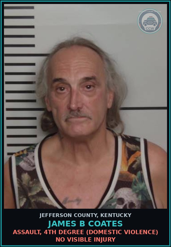 Booking mugshot of James B Coates in Jefferson County