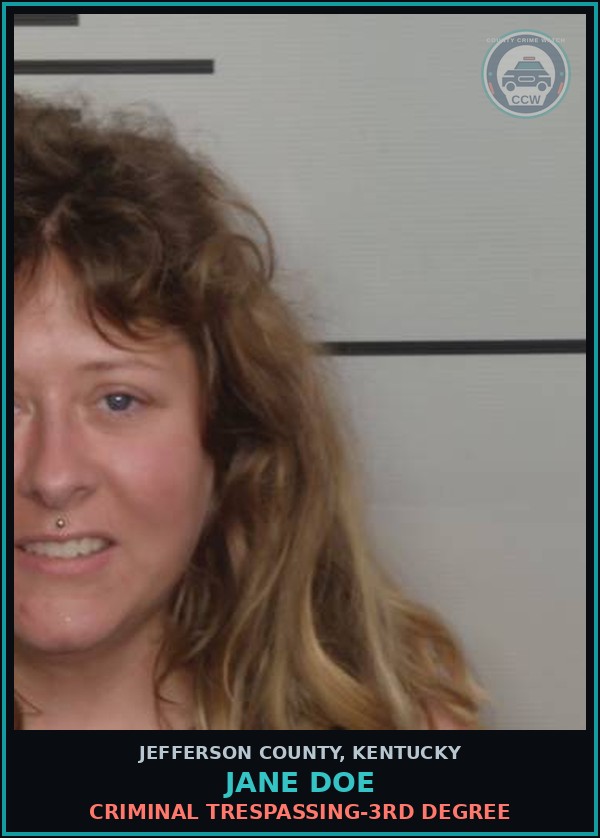 Booking mugshot of Jane Doe in Jefferson County