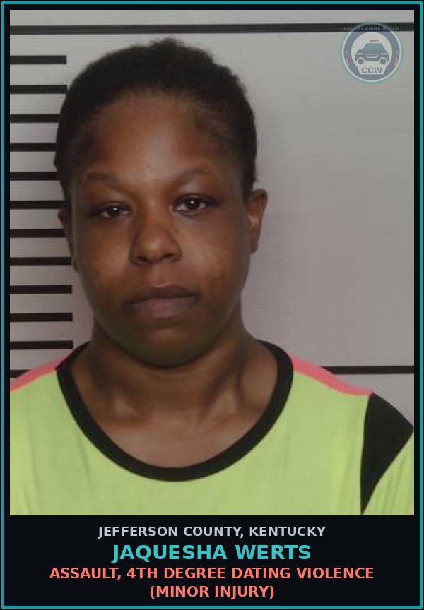 Booking mugshot of Jaquesha Werts in Jefferson County