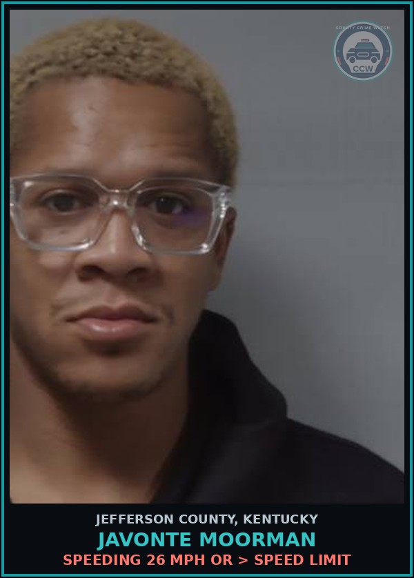 Booking mugshot of Javonte Moorman in Jefferson County