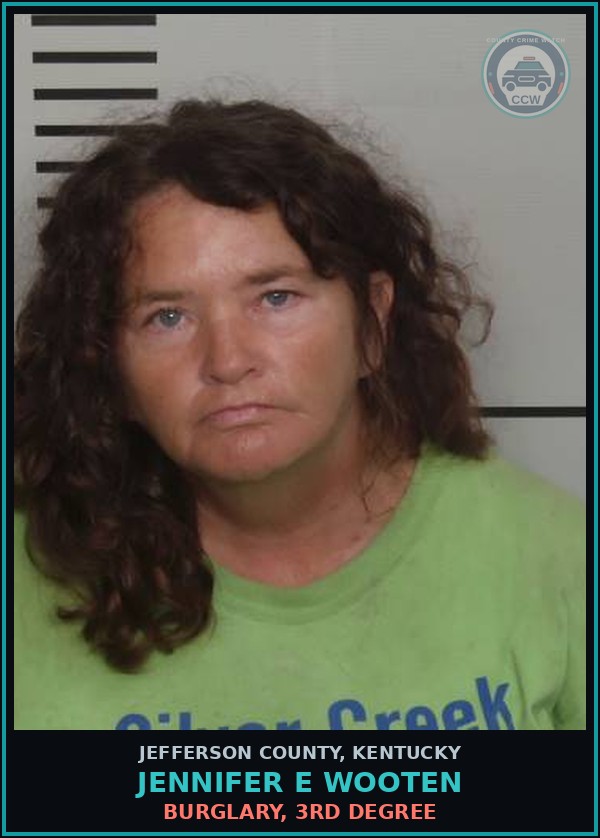 Booking mugshot of Jennifer E Wooten in Jefferson County