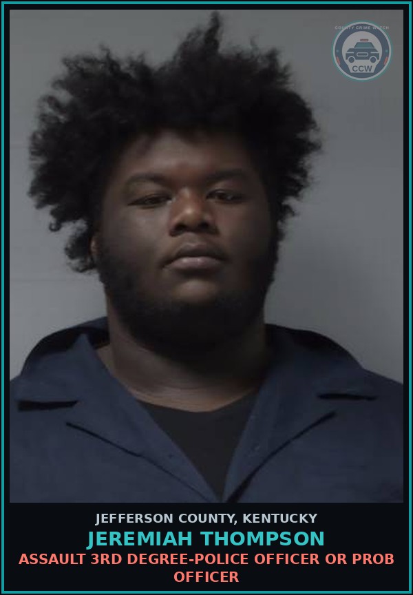 Booking mugshot of Jeremiah Thompson in Jefferson County