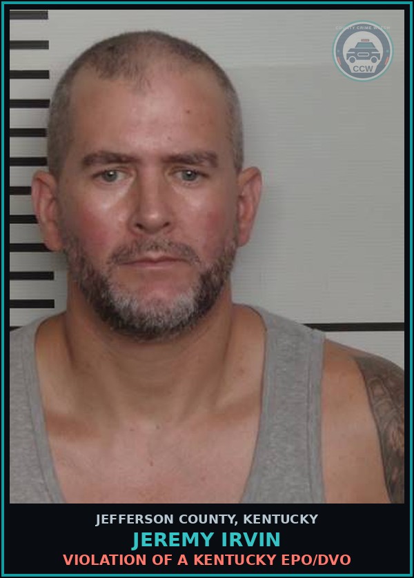 Booking mugshot of Jeremy Irvin in Jefferson County