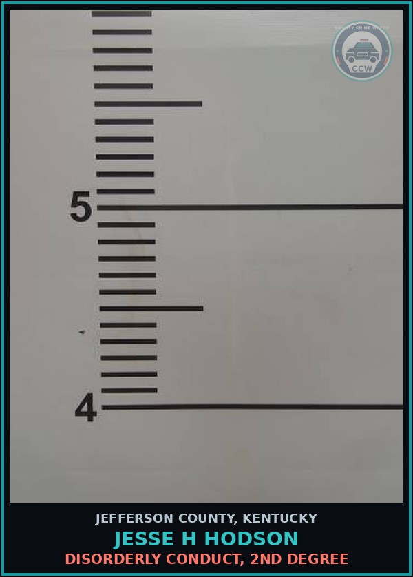 Booking mugshot of Jesse H Hodson in Jefferson County