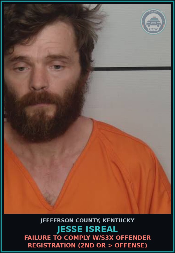 Booking mugshot of Jesse Isreal in Jefferson County