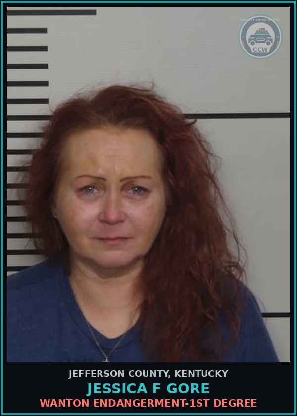 Booking mugshot of Jessica F Gore in Jefferson County