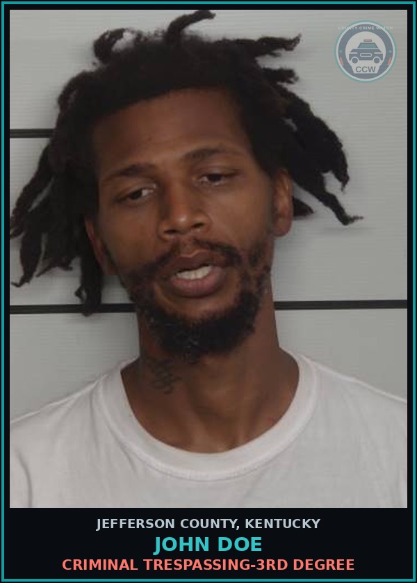Booking mugshot of John Doe in Jefferson County